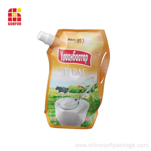 Stand Up Spout Pouch For Dairy Food Packaging